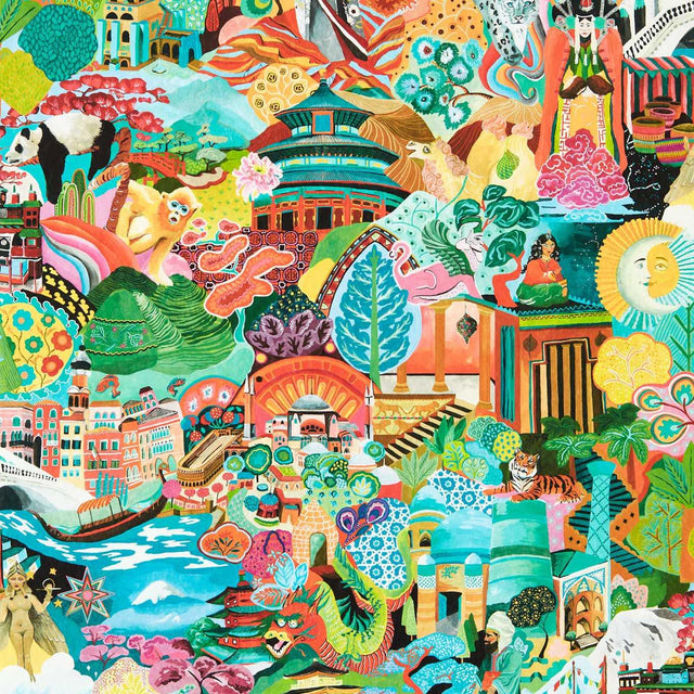 Harlequin Journey of Discovery Ionian/Harissa/Emerald Wallpaper