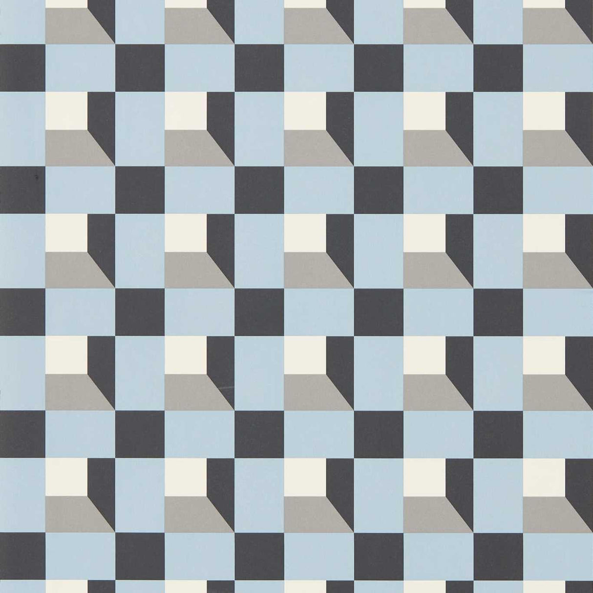Harlequin Blocks Cornflower/Black Earth/Sketched Wallpaper
