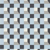 Harlequin Blocks Cornflower/Black Earth/Sketched Wallpaper
