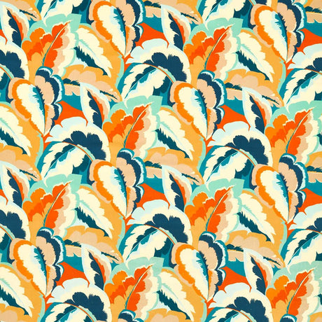 Harlequin Calathea Azul/Onsen/French Ochre/Paprika Velvet Fabric