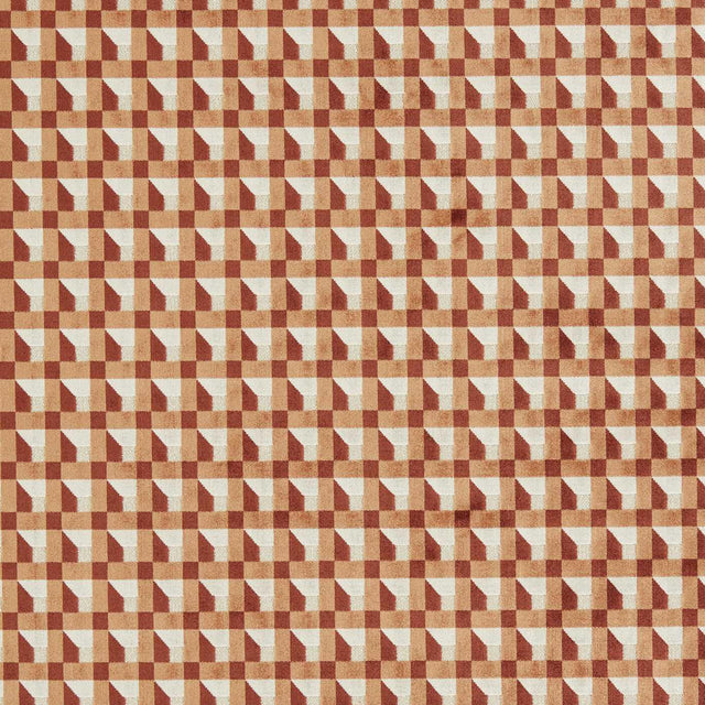 Harlequin Blocks Paprika/Bark/Bleached Coral Fabric