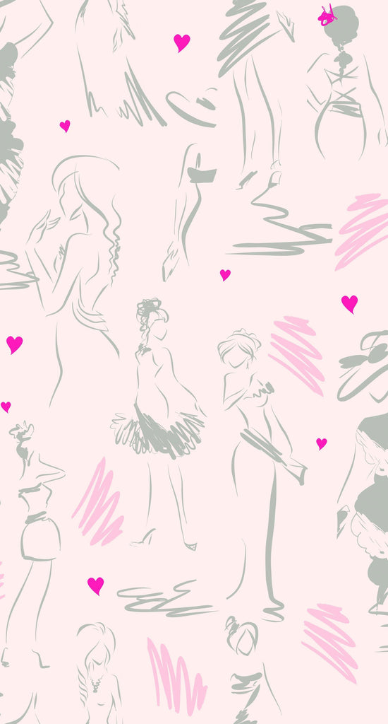 RoomMates Glamour Peel & Stick pink Wallpaper