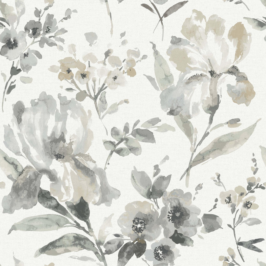 RoomMates Iris Peel & Stick grey Wallpaper