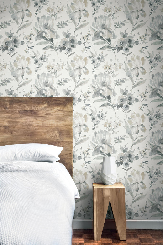 RoomMates Iris Peel & Stick grey/taupe Wallpaper