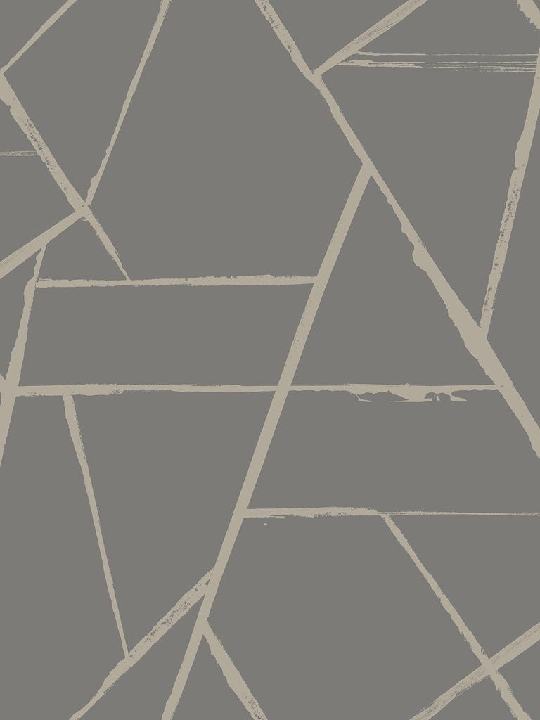 York Grey Metallic Intersect Grey Metallic Wallpaper