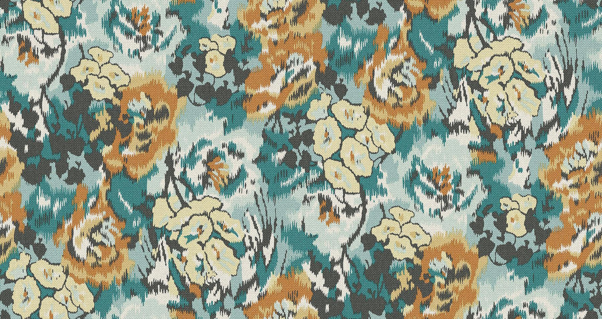 Missoni Flower Pot Teal/Orange Wallpaper