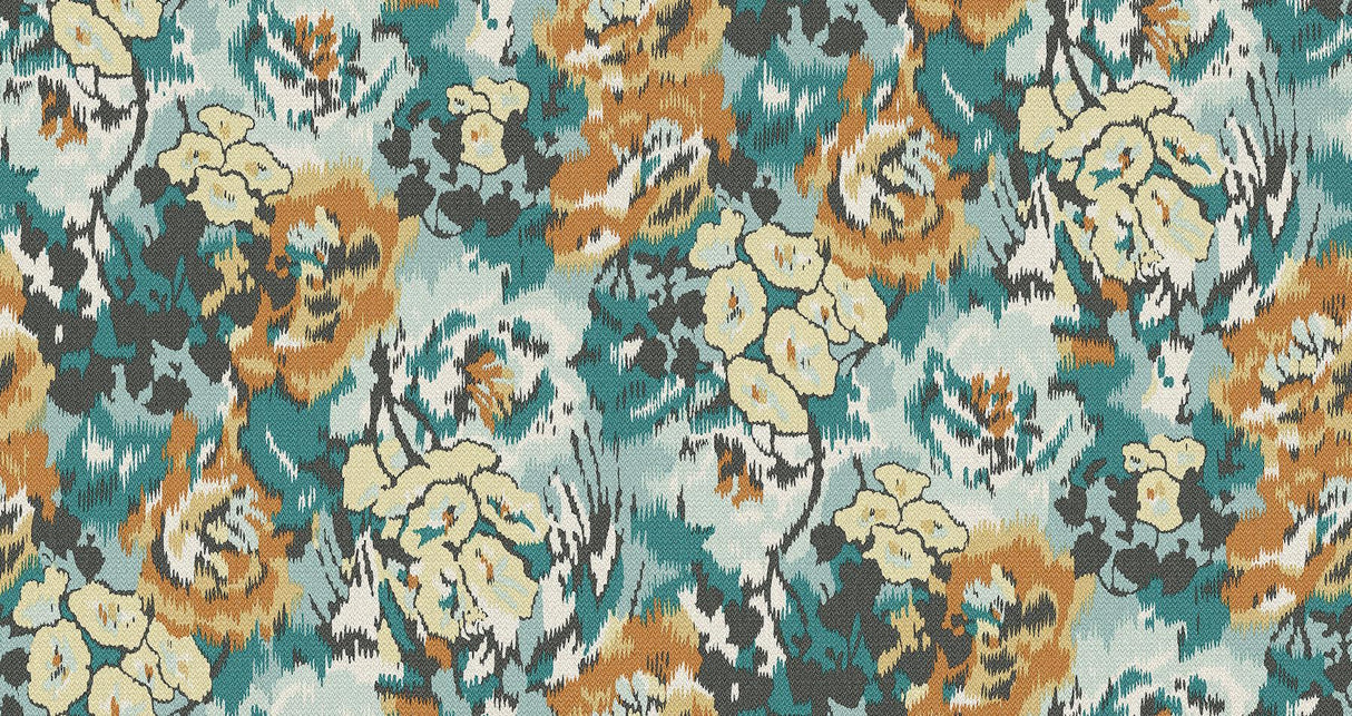 Missoni Flower Pot Teal/Orange Wallpaper