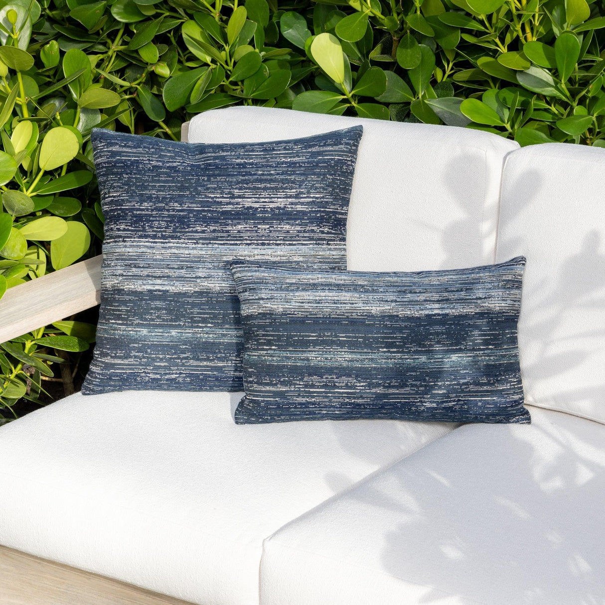 Elaine Smith Textured Indigo Deep Blue 20"x20" Decorative Pillow