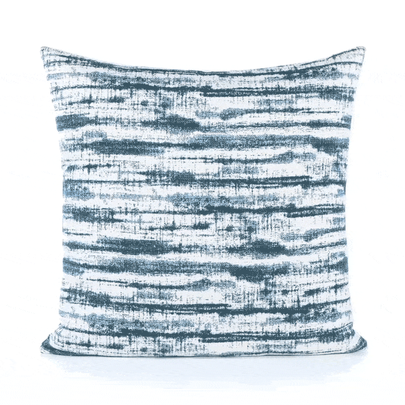 Elaine Smith Linear Indigo Blue 20"x20" Decorative Pillow