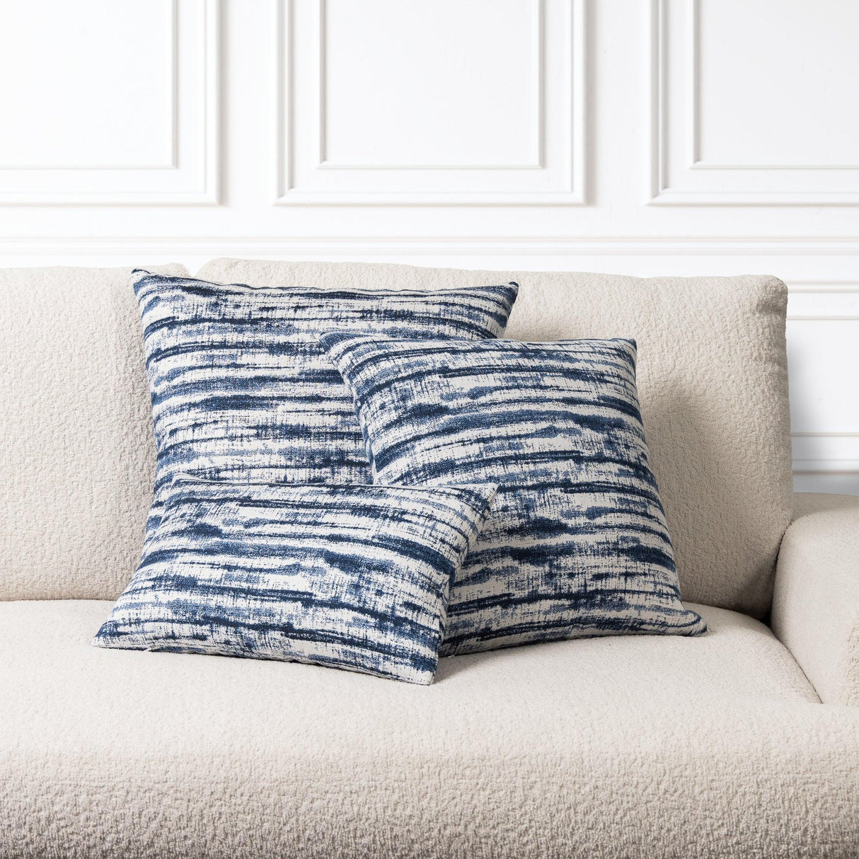 Elaine Smith Linear Indigo Blue 20"x20" Decorative Pillow