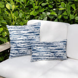 Elaine Smith Linear Indigo Blue 12"x20" Decorative Pillow