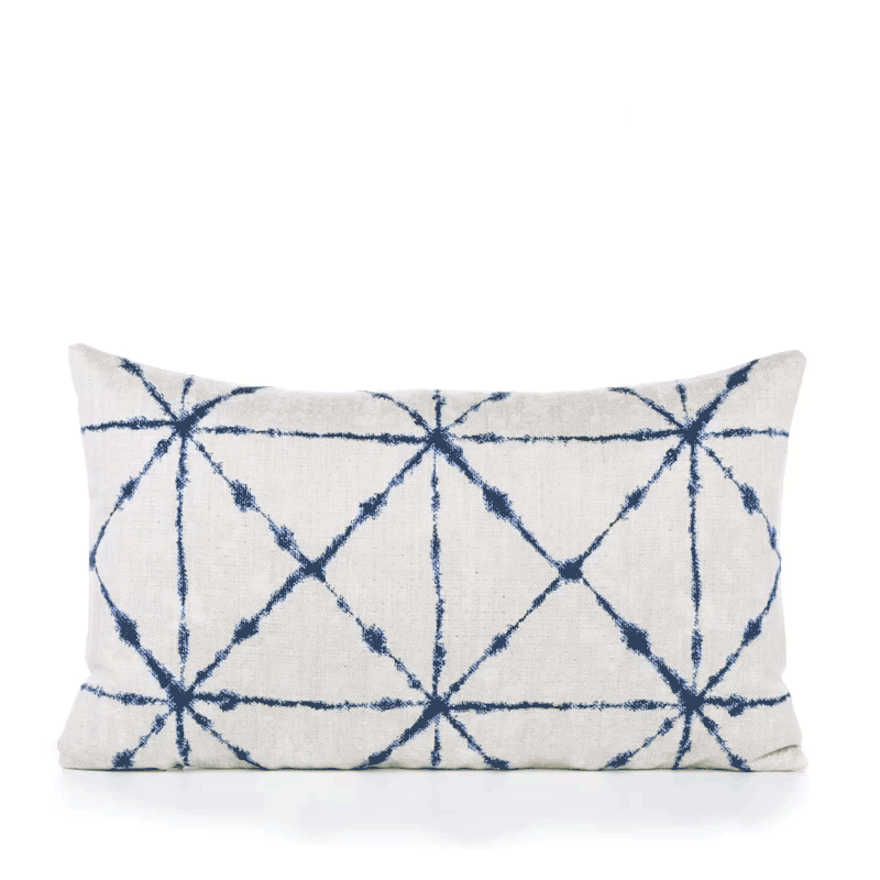 Elaine Smith Trilogy Indigo Blue 12"x20" Decorative Pillow