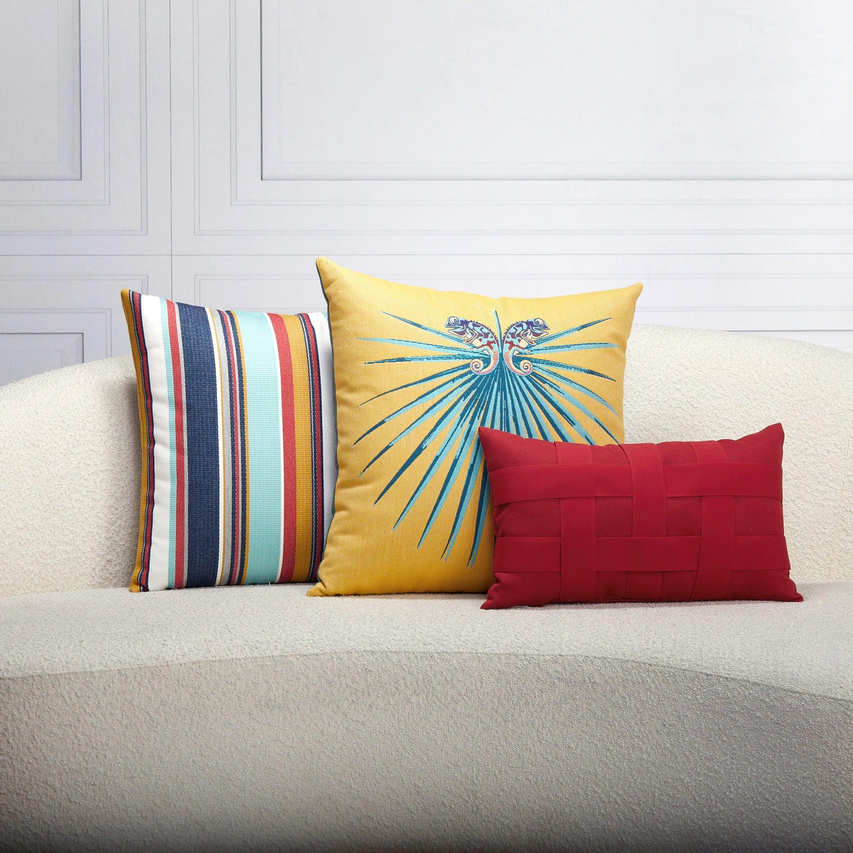 Elaine Smith Chameleon Lagoon Multi 22"x22" Decorative Pillow