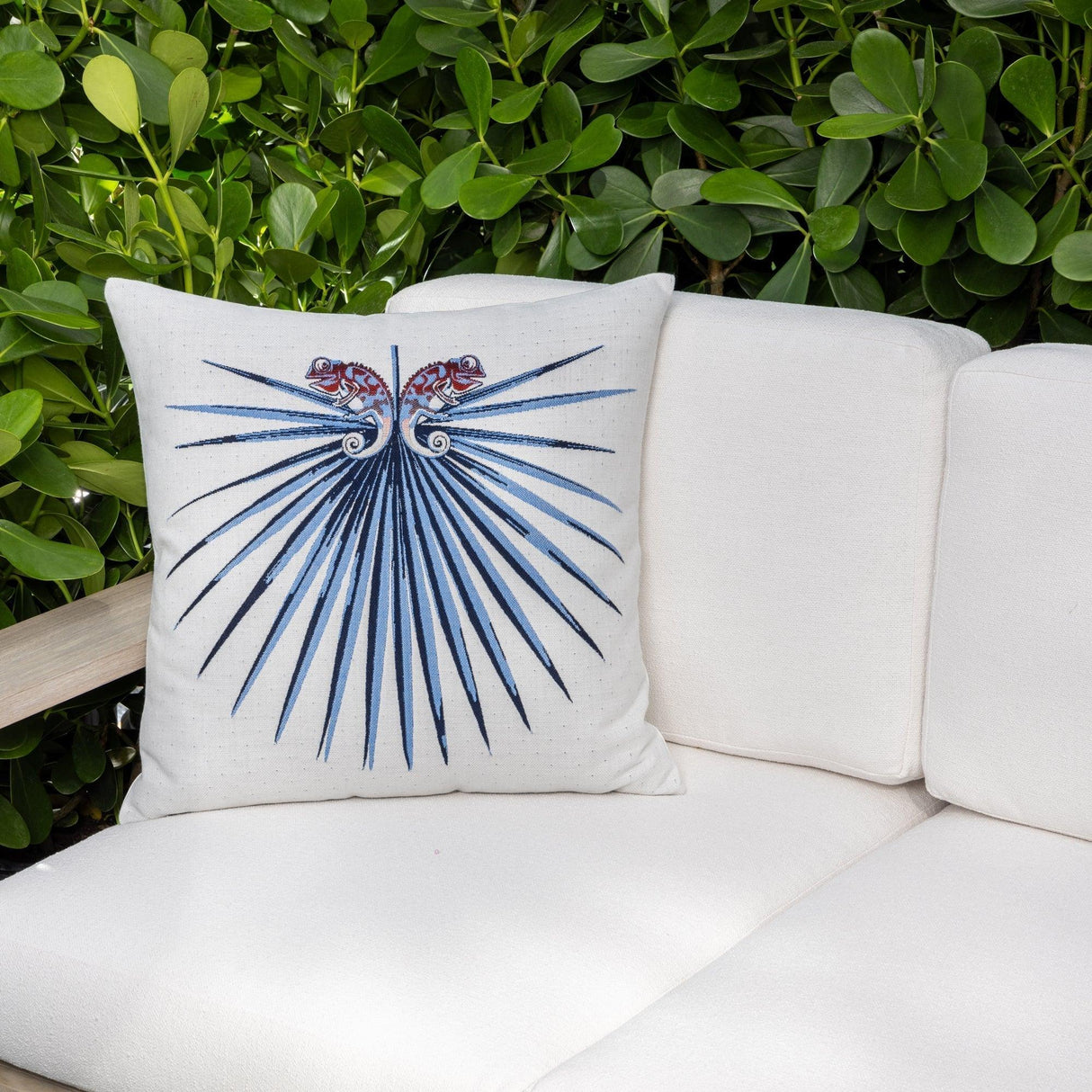Elaine Smith Chameleon Capri Blue 22"x22" Decorative Pillow