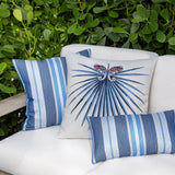 Elaine Smith Chameleon Capri Blue 22"x22" Decorative Pillow