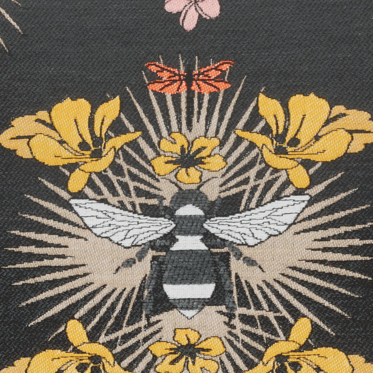 Elaine Smith Honey Bee Black 22"x22" Decorative Pillow