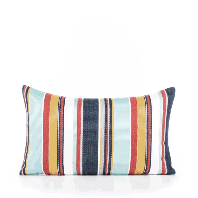 Elaine Smith Sicily Stripe Multi 12"x20" Decorative Pillow