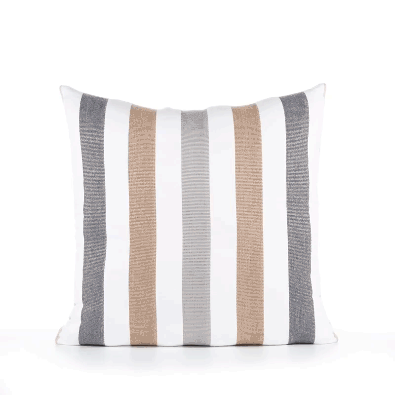 Elaine Smith Dune Stripe Gray 20"x20" Decorative Pillow