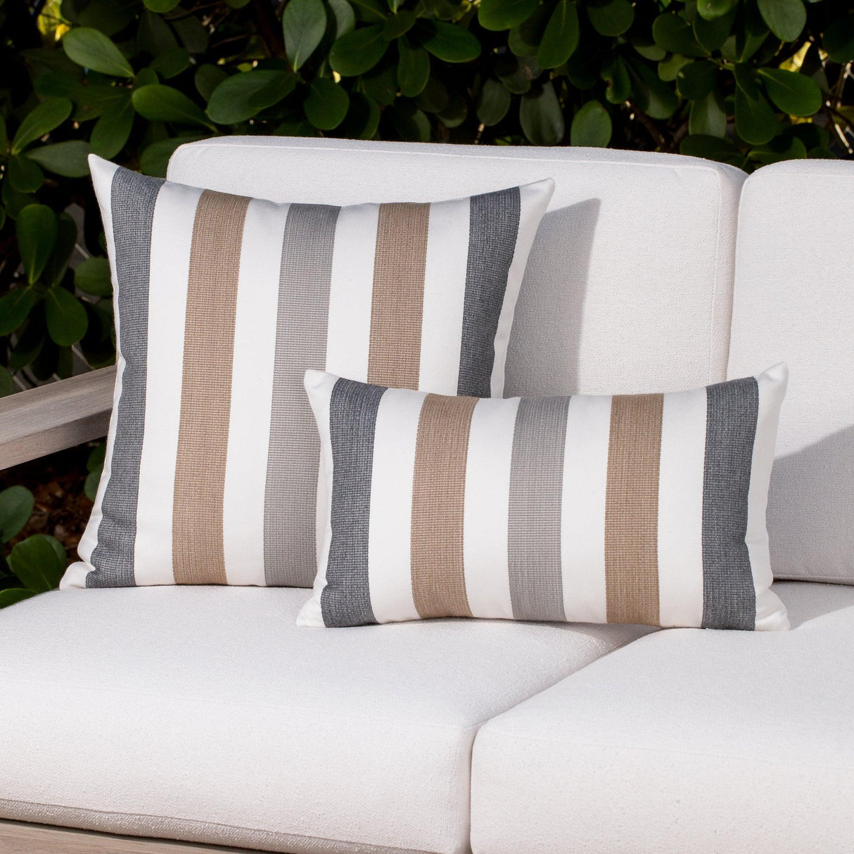 Elaine Smith Dune Stripe Gray 20"x20" Decorative Pillow