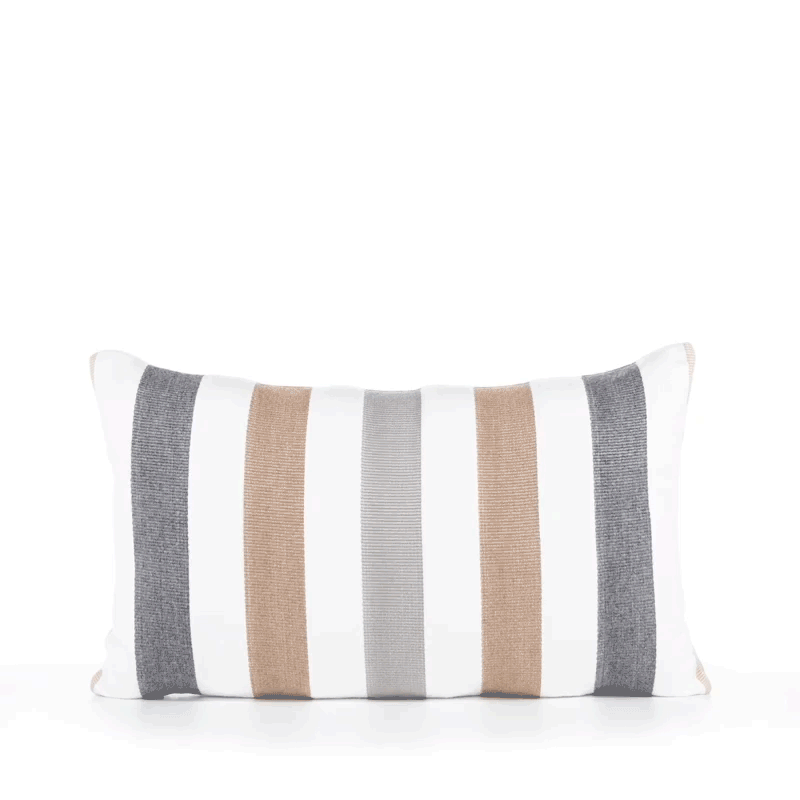 Elaine Smith Dune Stripe Gray 12"x20" Decorative Pillow