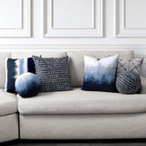 Elaine Smith Thumbprint Indigo Deep Blue 20"x20" Decorative Pillow