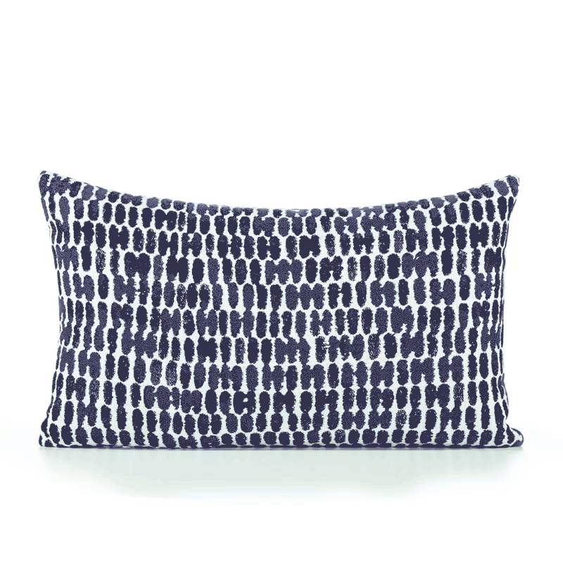 Elaine Smith Thumbprint Indigo Deep Blue 12"x20" Decorative Pillow