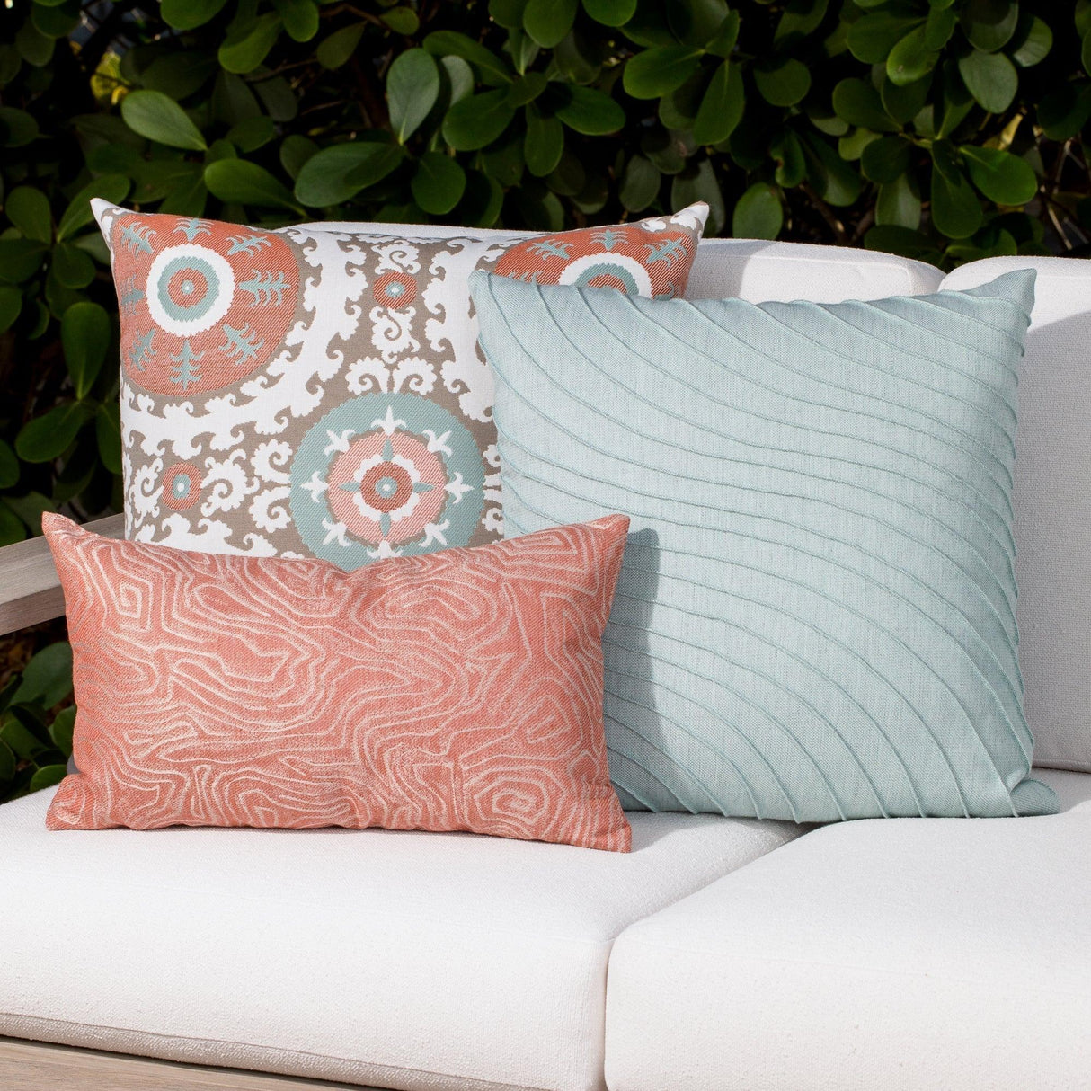 Elaine Smith Tidal Glacier Light Blue 20"x20" Decorative Pillow