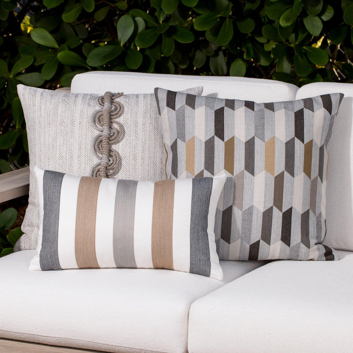 Elaine Smith Dressage Pebble Beige 20"x20" Decorative Pillow
