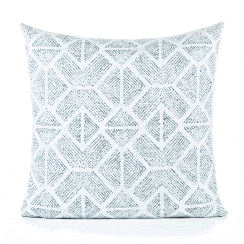 Elaine Smith Bakuba Stream Light Blue 20"x20" Decorative Pillow
