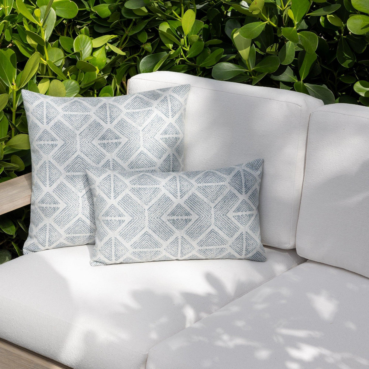 Elaine Smith Bakuba Stream Light Blue 20"x20" Decorative Pillow