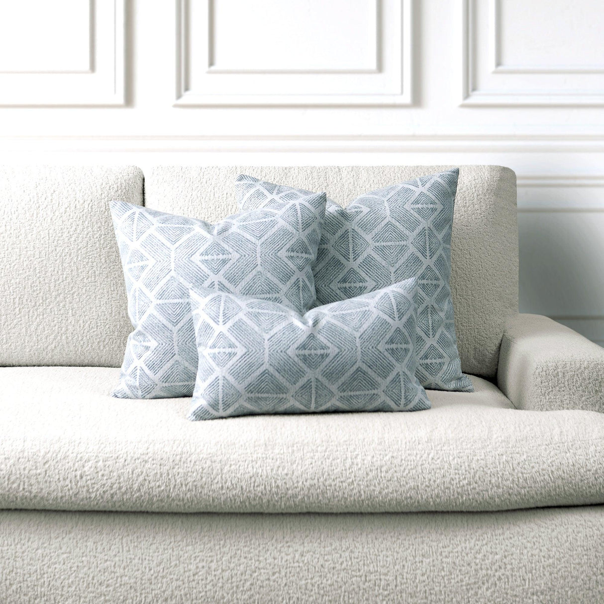 Elaine Smith Bakuba Stream Light Blue 12"x20" Decorative Pillow