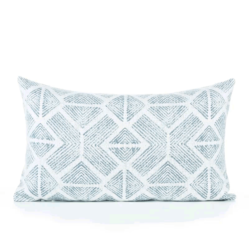 Elaine Smith Bakuba Stream Light Blue 12"x20" Decorative Pillow