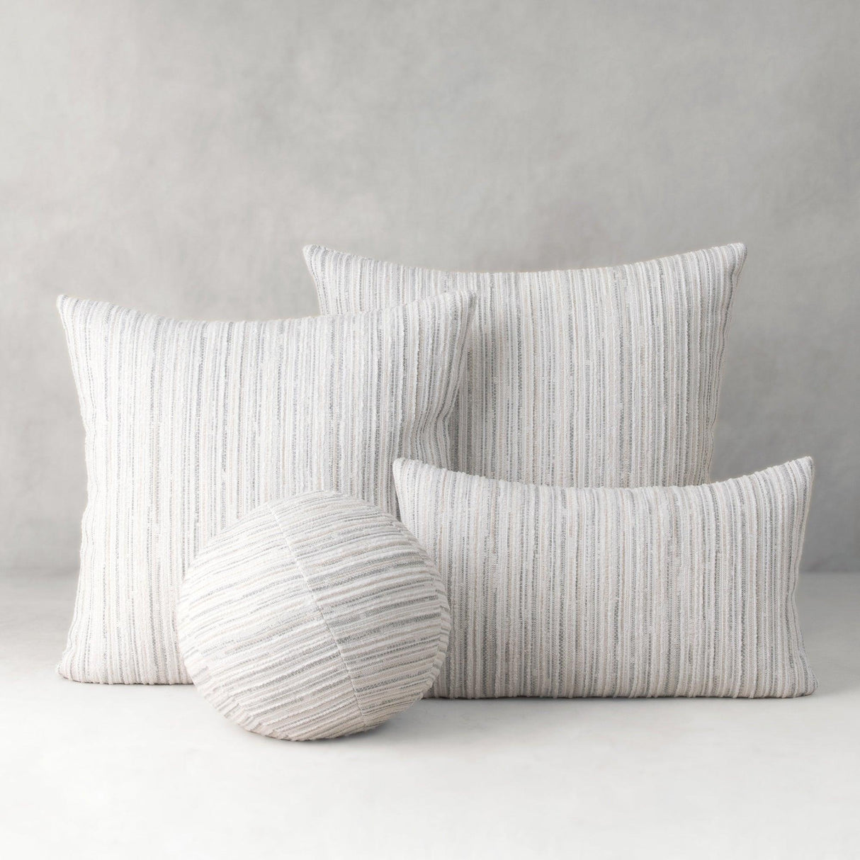Elaine Smith Luxe Stripe Pebble White 12"x20" Decorative Pillow