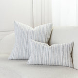 Elaine Smith Luxe Stripe Pebble White 12"x20" Decorative Pillow