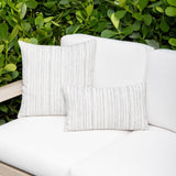 Elaine Smith Luxe Stripe Pebble White 12"x20" Decorative Pillow