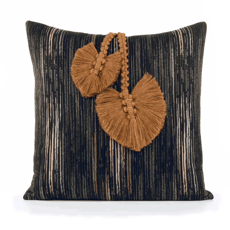 Elaine Smith Ingenuity Harvest Black 20"x20" Decorative Pillow
