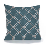 Elaine Smith Lagoon Rope Teal 20"x20" Decorative Pillow