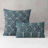 Elaine Smith Lagoon Rope Teal 20"x20" Decorative Pillow