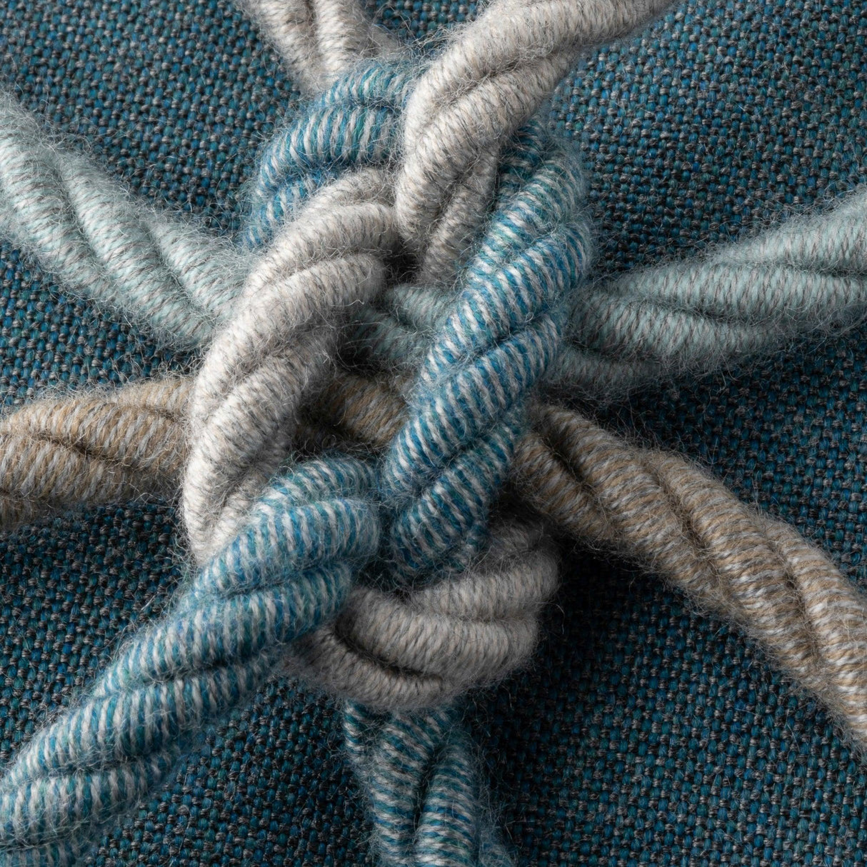 Elaine Smith Lagoon Rope Teal 20"x20" Decorative Pillow