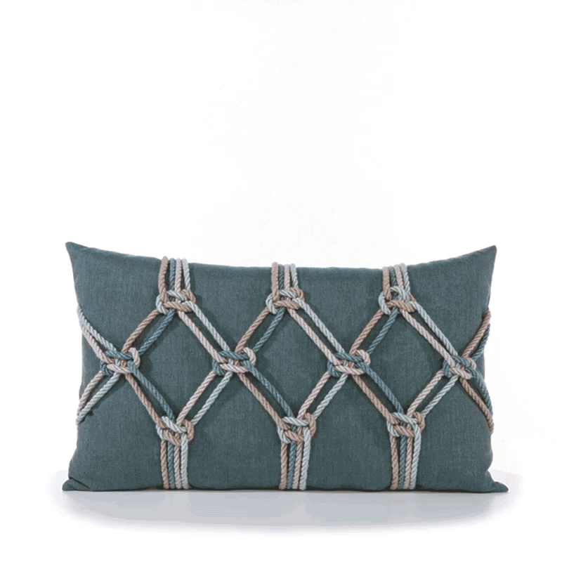Elaine Smith Lagoon Rope Teal 12"x20" Decorative Pillow