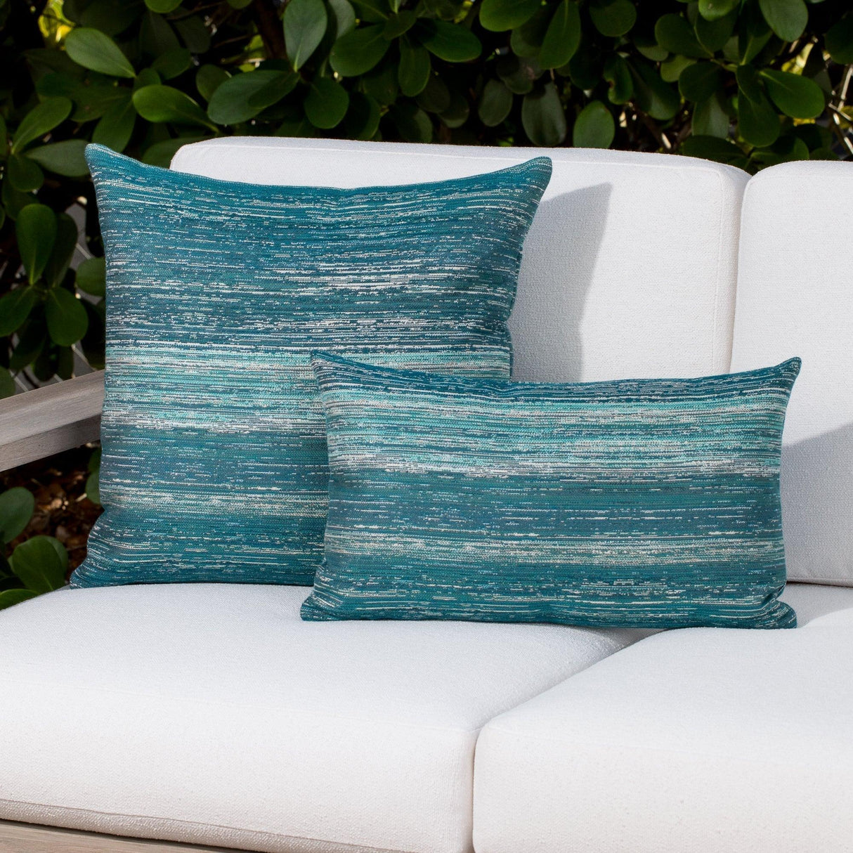 Elaine Smith Textured Lagoon Teal 20"x20" Decorative Pillow