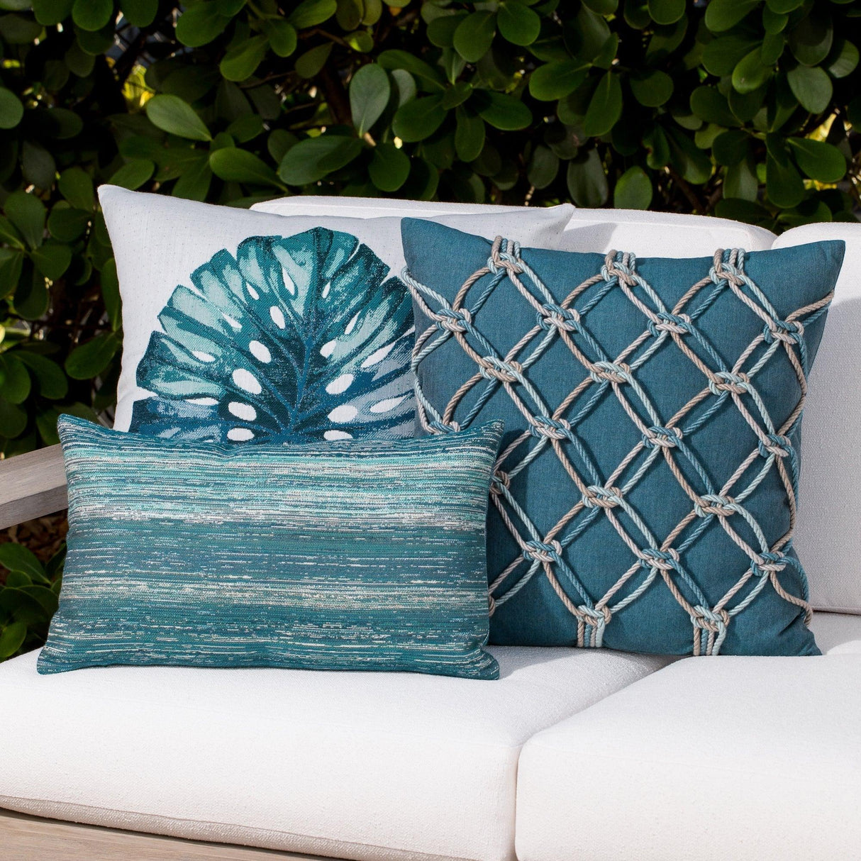 Elaine Smith Textured Lagoon Teal 12"x20" Decorative Pillow