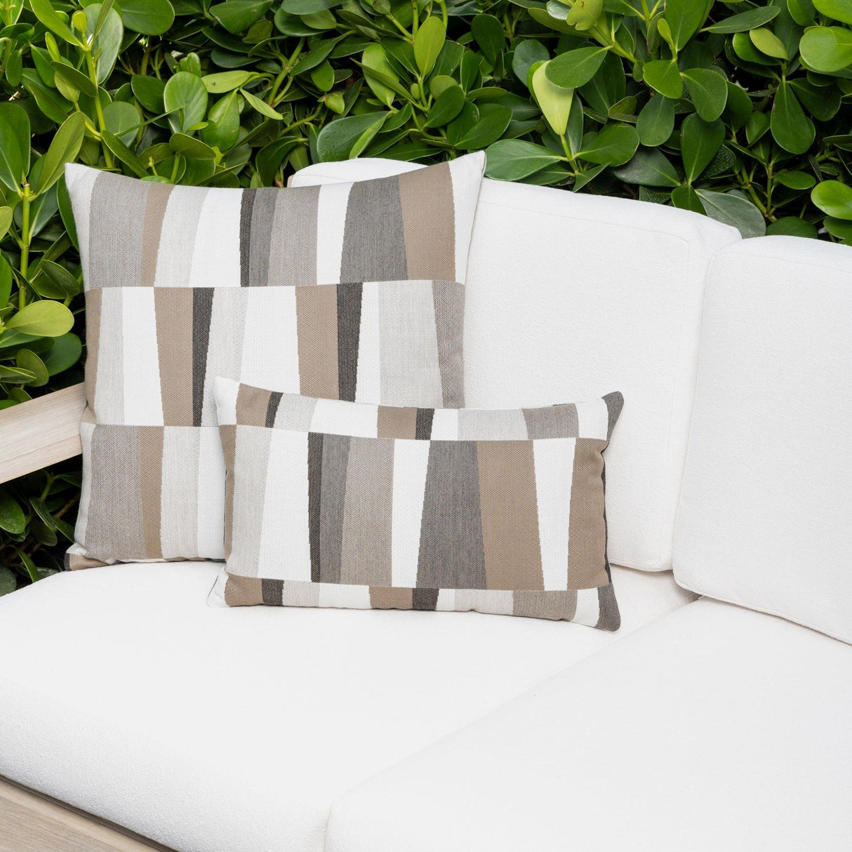 Elaine Smith Strata Grigio Gray 12"x20" Decorative Pillow