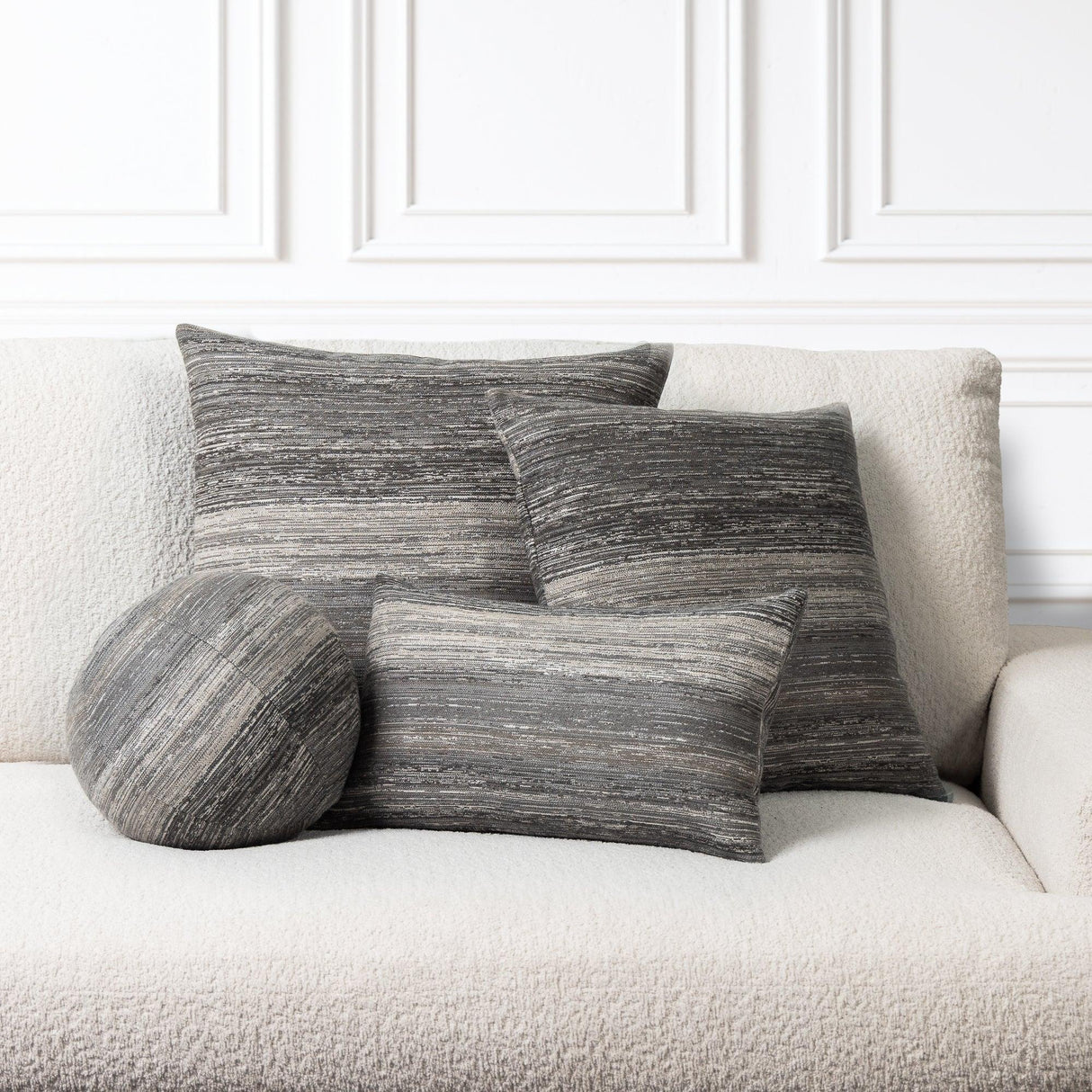 Elaine Smith Textured Grigio Gray 12"x20" Decorative Pillow