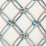 Elaine Smith Aqua Rope Ivory 20"x20" Decorative Pillow