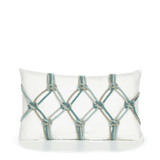 Elaine Smith Aqua Rope Ivory 12"x20" Decorative Pillow