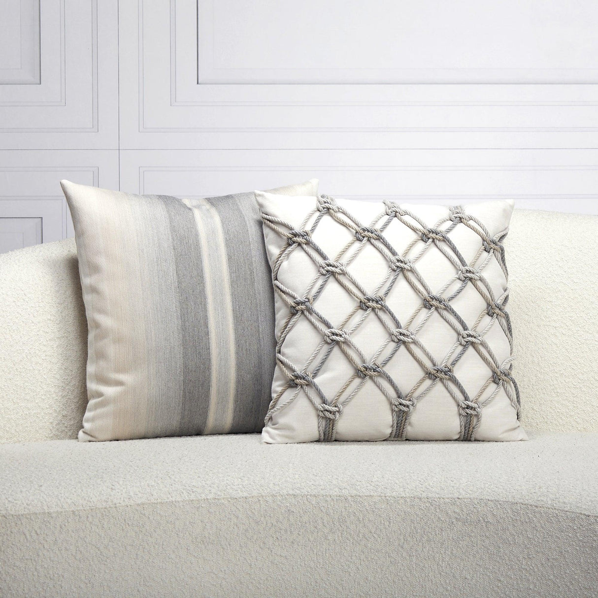 Elaine Smith Ombre Grigio Gray 20"x20" Decorative Pillow