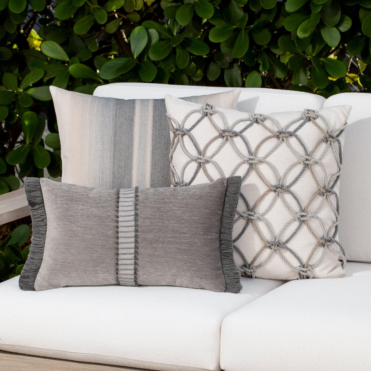 Elaine Smith Ombre Grigio Gray 20"x20" Decorative Pillow