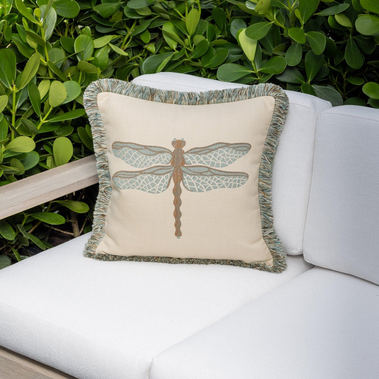Elaine Smith Dragonfly Spa Light Blue 20"x20" Decorative Pillow