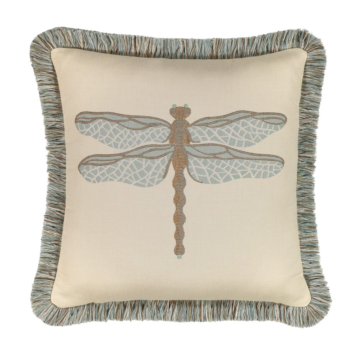 Elaine Smith Dragonfly Spa Light Blue 20"x20" Decorative Pillow